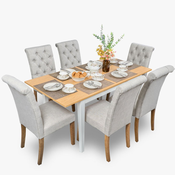 Red Barrel Studio® Aparna 7 Piece Extendable Dining Set, French